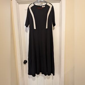 Boden Classic Black Dress with White Accents 14L